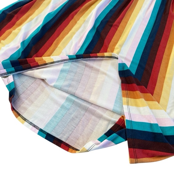 ModCloth vintage Striped Dress women’s sz Medium multicolor stretchy boho flowy - Picture 4 of 12